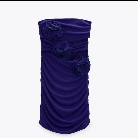 Zara Floral Cut Out Dress NWT - Picture 6 of 8